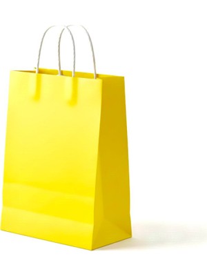 Esila Kağıtçılık 1.kalite 18X8X24 cm 1’ Li Sarı Renkli Kraft Kağıt Çanta, Hediye Poşeti, Hediye Paketi, Kraft Çanta