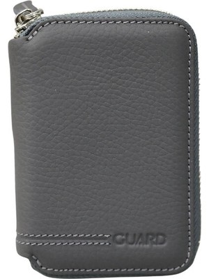 Guard Fermuarlı Antrasit Guti Mat Deri Mini Cüzdan