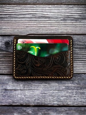 Kalkan Deri Milano Desenli Taba Hakiki Deri Minimal Kartlık