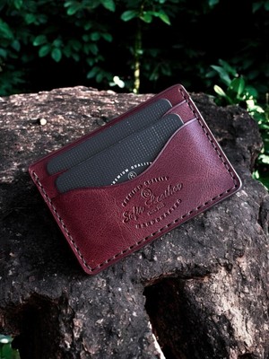 Kalkan Deri El Yapımı Italyan Deri 5 Bölmeli Kartlık – Organik Dikişli – Minimal Tasarım Cüzdan