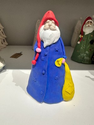 İki Cadı Tasarım Yıldızlı Noel Baba Biblo, Renkli ve Şık Dekorasyon Parçası