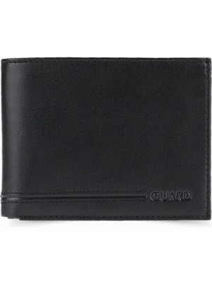 Guard Siyah Temi Bozuk Para Bölmeli Deri Erkek Cüzdanı