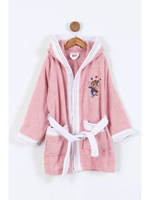 Bella Home Palyaço Nakışlı Kapüşonlu Çocuk Bornozu - %100 Cotton - Orijinal Kutulu