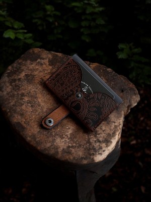 Kalkan Deri El Yapımı Hakiki Deri Kartlık - Kahverengi