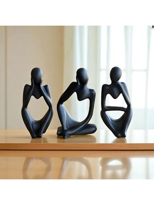 İki Cadı Tasarım Soyut Insancıklar Set Dekoratif Biblo , Ev , Ofis Dekor Heykel