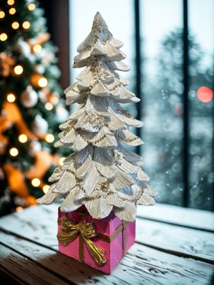 İki Cadı Tasarım Çam Ağacı Hediye Paketi Detaylı Dekoratif Polyester Obje