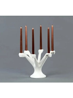 İki Cadı Tasarım Altı Kollu Şık ve Dekoratif Şamdan