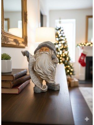 İki Cadı Tasarım Noel Baba Hediye Yazan Polyester Obje, 16 x 10 x 6 cm