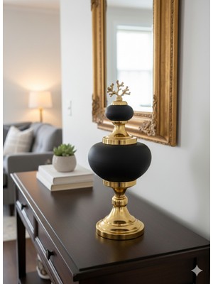 İki Cadı Tasarım Merca Gold Kulp Detaylı Seramik Dekoratif Obje - 45CM