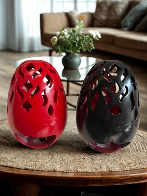 İki Cadı Tasarım Mumluk Yılbaşı Dekor Dekoratif Seramik Ev Ofis Dekoratif Obje