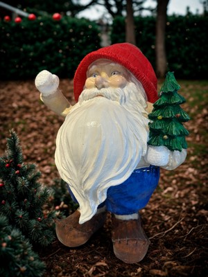 İki Cadı Tasarım Noel Baba Cüce Şık ve Dekoratif Polyester Obje