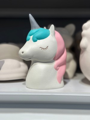 İki Cadı Tasarım Unicorn Tek Boynuzlu At Kumbara Detaylı Seramik Obje