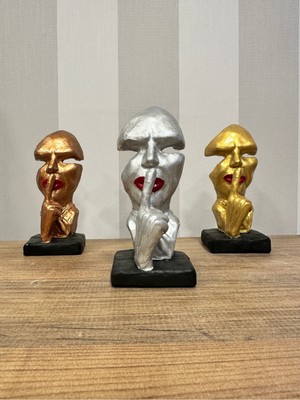 İki Cadı Tasarım Sus 3'lü Biblo Taş Heykel Seti