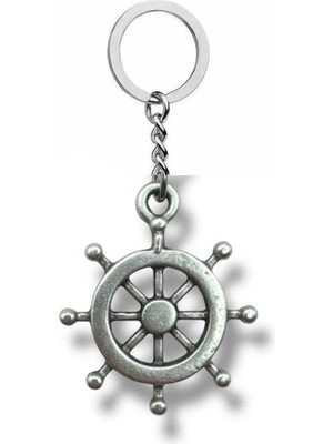 Herşey Nota Dümen Figürlü Unisex Anahtarlık – Antik, Denizci Ruhlu ve Özgün Tasarım