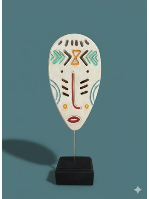 İki Cadı Tasarım Etnik Afrika Mask Heykel Dekoratif Polyester Büst Ev , Ofis Dekor - 35X14CM