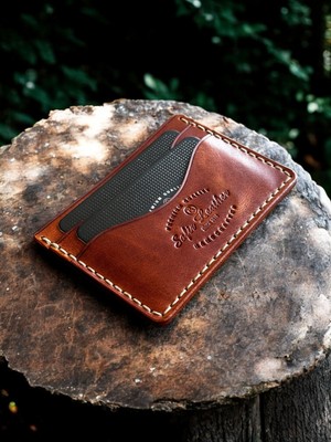 Kalkan Deri El Yapımı Italyan Deri 5 Bölmeli Kartlık – Organik Dikişli – Minimal Tasarım Cüzdan