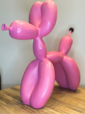 İki Cadı Tasarım Balon Köpek Hediyelik Ev Ofis Dekoratif Obje Biblo 20 x 17