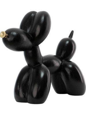 İki Cadı Tasarım Siyah Renkli Balon Köpek, Hediyelik, Ev Ofis Dekoratif Obje, Biblo - 20CM x 17CM