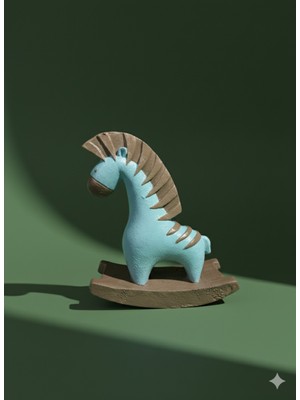 İki Cadı Tasarım Sallanan Mini Zebra Polyester Obje, 17X13CM