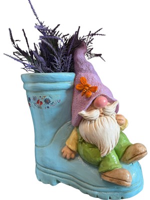 İki Cadı Tasarım Cüce Detaylı Bot Polyester Obje, 39CM x 32CM