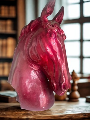 İki Cadı Tasarım At Büst Dekoratif Polyester Obje