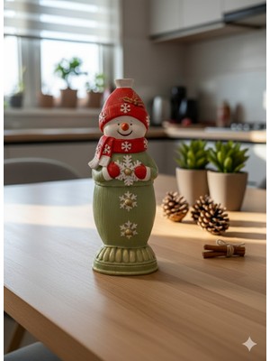 İki Cadı Tasarım Kardanadam Sevimli Büst Polyester Dekoratif Obje, 26 x 10 x 7 cm