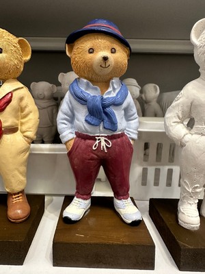 İki Cadı Tasarım Şapkalı Teddy Ayıcık | Dekoratif Polyester Biblo, Masaüstü Obje