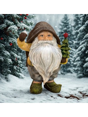 İki Cadı Tasarım Sakallı Baba 40 cm Cüce Ev, Bahçe Dekorasyonu Ürünü