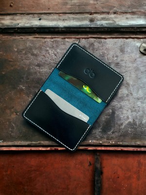 Kalkan Deri Italyan Minimal Deri Kartlık (Turkuaz)