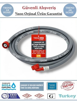 Trend Ak Home Çamaşır ve Bulaşık Makinesi Temiz Su Giriş Hortumu – Ölçü Seçenekli, Sızdırmaz ve Dayanıklı