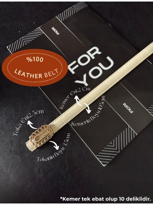 Fiori Hakiki Bombeli Burgu Tokalı Ince Kadın Kemeri, Ceket Kemeri, Gömlek Kemeri, Elbise Kemeri