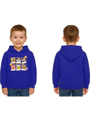 Sedirli Unisex Baskılı Çocuk Swaetshirt Kapşonlu 3 Iplik Şardonlu