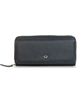 Guard Mat Siyah Deri Bayan Cüzdanı