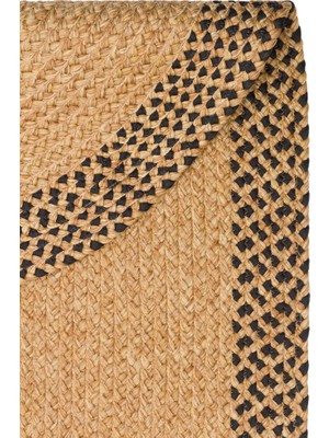 Akbel Halı Patna Ptn 19 Natural Black - Jüt Hasır Görünümlü, Toz ve Hav Bırakmayan Örgü Halı