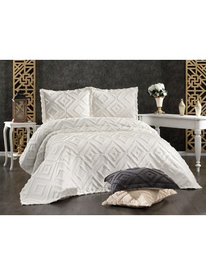 Danteel Home Olive Iskandinav Yatak Örtüsü (Krem)