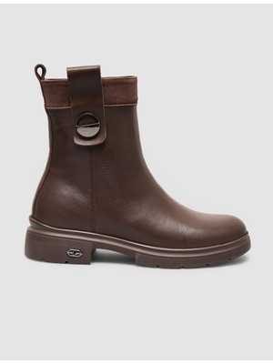 Cabani %100 Hakiki Deri Kahverengi Armalı Kadın Günlük Bot