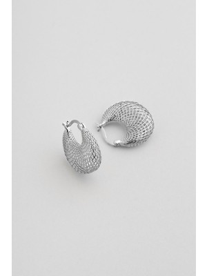 So CHIC Selene 18 Ayar Beyaz Altın Kaplama Gümüş Halka Küpe