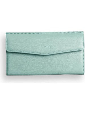 Guard Su Yeşili Telefon Girişli Deri Bayan Cüzdanı