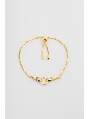 So CHIC Medusa Efsanesi 18 Ayar Sarı Altın Kaplama Ayarlanabilir Gümüş Bileklik