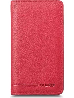 Guard Telefon Girişli Kırmızı Deri Unisex Cüzdan
