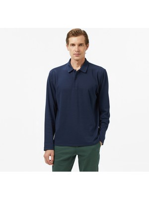 Nautica Erkek Lacivert Classic Fit Uzun Kollu Polo Yaka T-Shirt