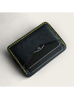 Kalkan Deri Milano Siyah Hakiki Deri Minimal Kartlık