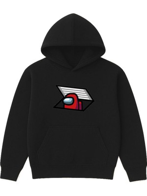 Vsrn Tünelden Çıkış Tasarım Baskılı Oversize Siyah Kapüşonlu Sweatshirt