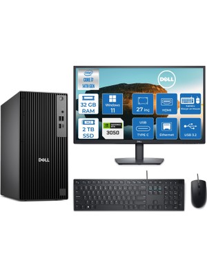 Dell Pro Tower QCT1250 Intel Core I7 14700 5.4ghz 32GB Ddr5 2tb SSD 27 Inç Monitör Windows 11 Pro Nvidia RTX3050 6gb Masaüstü Bilgisayar 27QCT1250I73050P19 + Zetta Flash Bellek