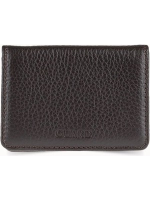 Guard Mıknatıslı Küçük Boy Kahverengi Deri Kartlık/kartvizitlik