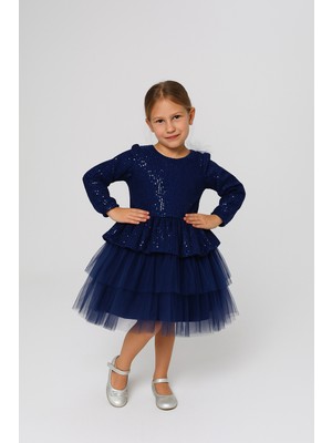 Miço Kids Payetli Peplumlu Kız Çocuk Abiye Elbise