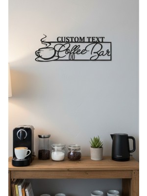 Grandmix Kişiye Özel Isimli Metal Duvar Dekoru Coffee Bar Tabela
