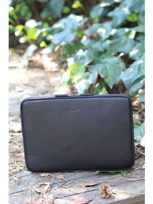 Guard Siyah Deri Clutch Çanta