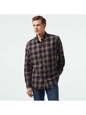 Nautica Erkek Kahverengi Classic Fit Gömlek