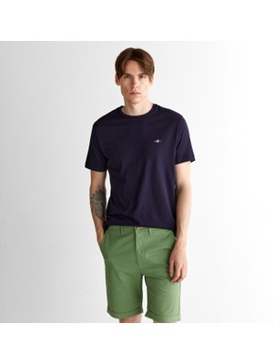 Gant Erkek Lacivert Regular Fit Bisiklet Yaka T-Shirt